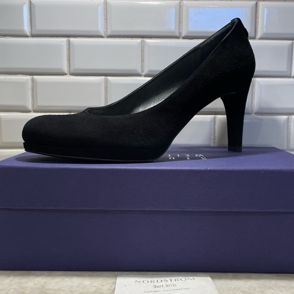 Stuart Weitzman black suede size 10 heels - Picture 6 of 6